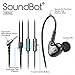 Soundbot SB302 Secure Fit Sports Active Earphone for Smartphone, Tablets, MP3 Players - Black