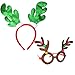 JOYIN Christmas & Holiday Party 4 Pack with Two Fancy Headband and Two Beautiful Party Glasses-Funny Party Hats-Fit All