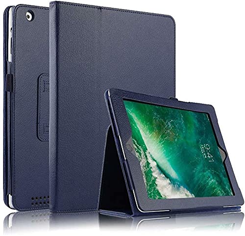 Leather flip case folio cover for apple iPad Air 9.7" 1st Generation Model A1474,A1475 (Blue)