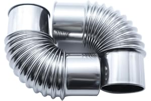 Stove Pipe Elbow,90 + 90 Degree, 2.36 inch（6cm） Diameter, for Wood Stove Chimney Vent Pipe, Durable & Rust-Resistant