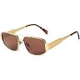 ADE WU Trendy Square Aviator Sunglasses for Women Men Vintage Gold Metal 03 Pilot Sun Glasses 57mm