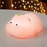 Myratts Cute Hippo Night Light, 3 Level Dimmable