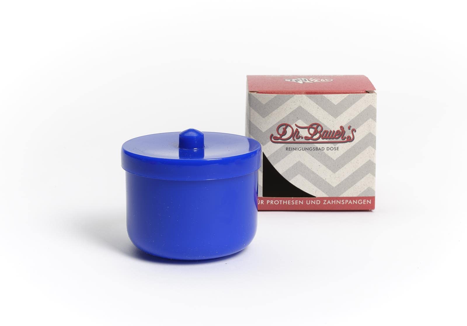 Dr. Bauer ´s Cleaning Bath Box with Clear Sink Insert | Denture Box | Denture Box | Denture Box with Insert | Brace Box (Blue)