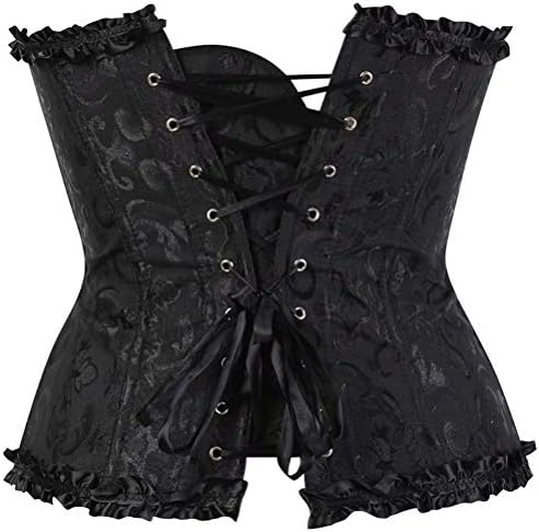 women's lacing corset top satin floral boned overbust body shaper bustier