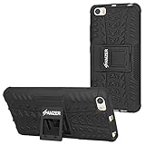 AMZER Impact Resistant Hybrid Warrior Case with Kickstand for Xiaomi Mi 5 - Retail Packaging - Black