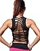 Women's Workout Yoga Crisscross Racerback Tank Tops with Build in Bra (L, Cut Out Black)