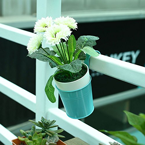 Kicode Metal Iron Hanging Flower Pot Vase Planter Hanging Vase Balcony Garden Roof Home Decoration 63.8" - Thumbnail 5