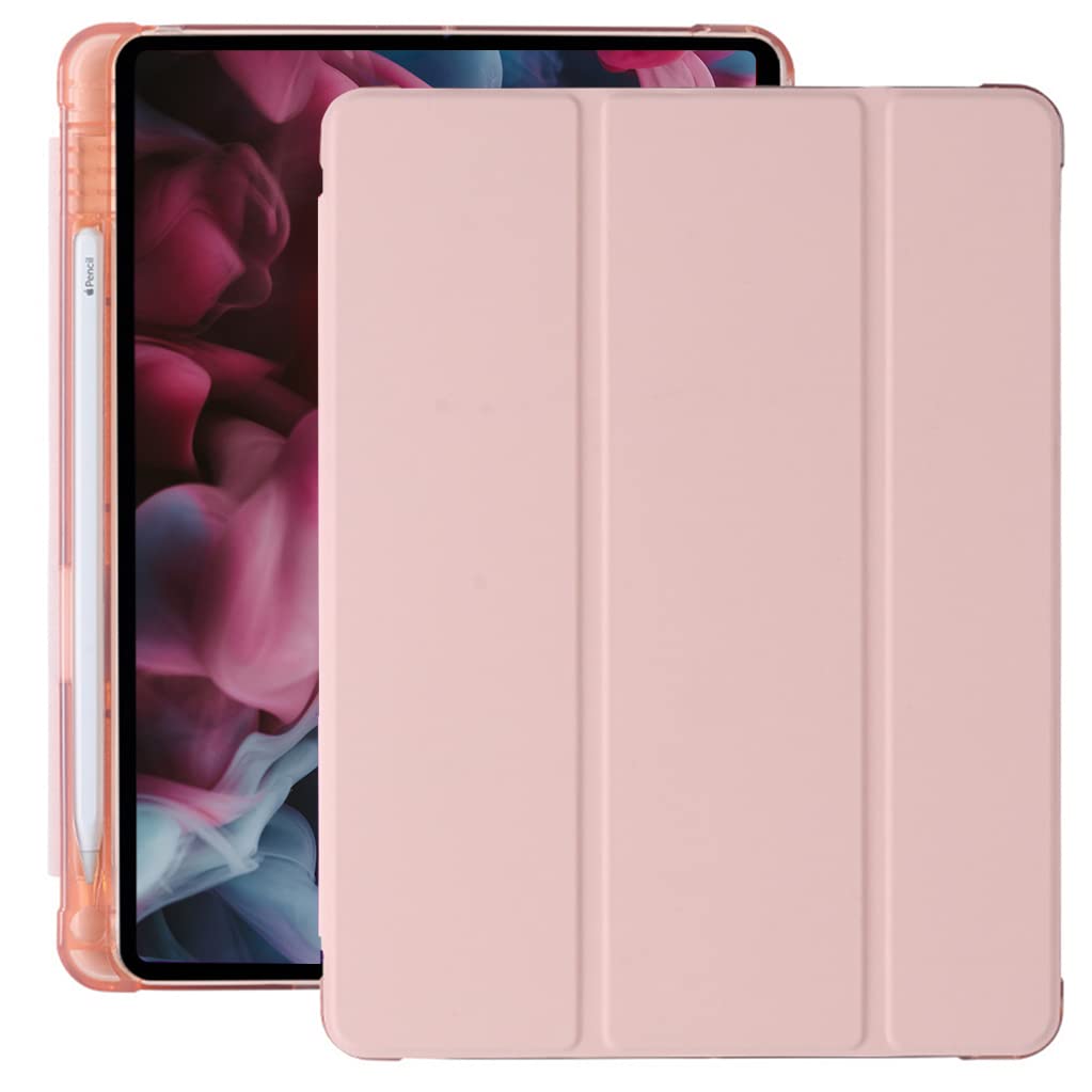 iPad 5th/4th/3rd Generation 11 Inch 2022/2021/2020 Case with Pen Holder, Heavy Duty Shockproof Protective Case with Shoulder and Hand Straps - Black+Pink