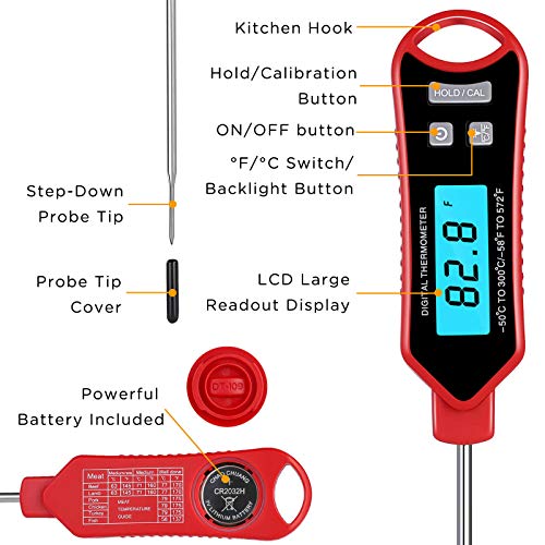Digital Instant Read Meat Thermometer with Highly Accurate Temperature