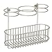 mDesign Wall Mount Hair Care, Hot Styling Tool Organizer Storage Basket for Hair Dryer, Flat Irons, Curling Wands, Hair Straighteners, Space Saving, 3 Sections - Concerto Collection - Satin
