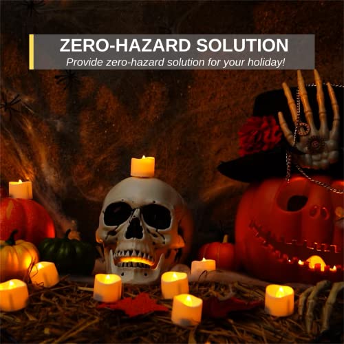 Homemory 24Pcs Auto Tea Lights, 6 Hours Timer Tea Lights Battery