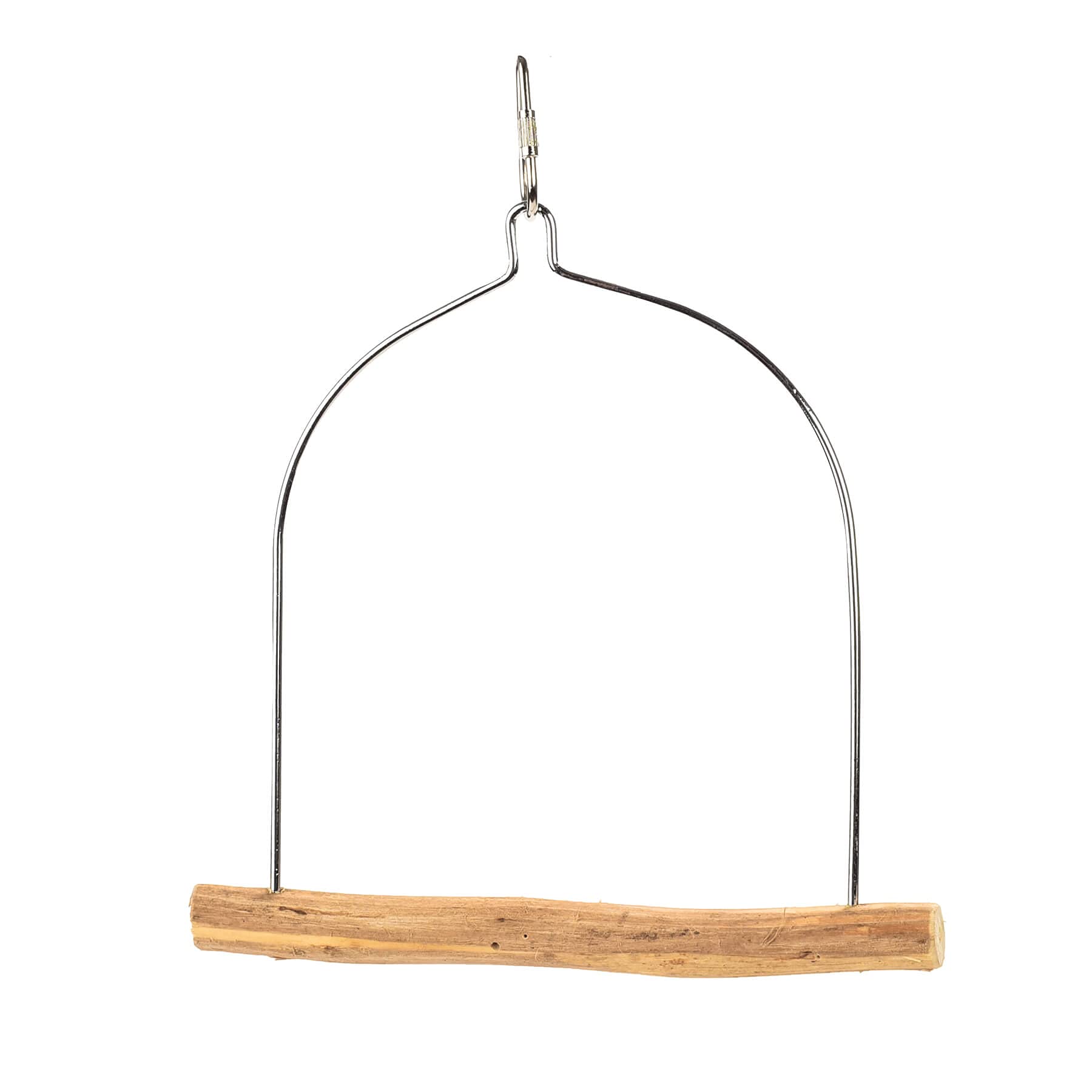 PARROT ESSENTIALS Natural Wood Arch Swing Perch - Wooden Swing for Parrots, Budgie, Cockatiel - Parrot Toy Nest Swing Encourages Foot Exercise - Hanging Toy Pet Swing Mimics Their Natural Habitat