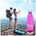 H2O Basics BPA-Free Sport Water Bottles 25 oz, Tritan Non Toxic Plastic, Reusable Flask with Stainless Steel Leak Proof Twist Off Cap & Steel Base, Cola Bottle Shape (Fuchsia, 25 Ounces)