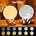 Sybedu (3.5 inch) Moon Lamp,3D Printed Children Night Lights for Bedroom Bedside, Eye Caring LED with USB Recharge, 2 Colors Adjustable Brightness
