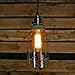 Half Gallon Open Bottom Mason Jar Pendant Lamp-Rustic Brown (Black)