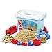 Motion Sand, 2.2lbs Deluxe Bucket Play Sand,Castle Set Mold Kit, Play Sand with 10 Color Sand Molds for Kids