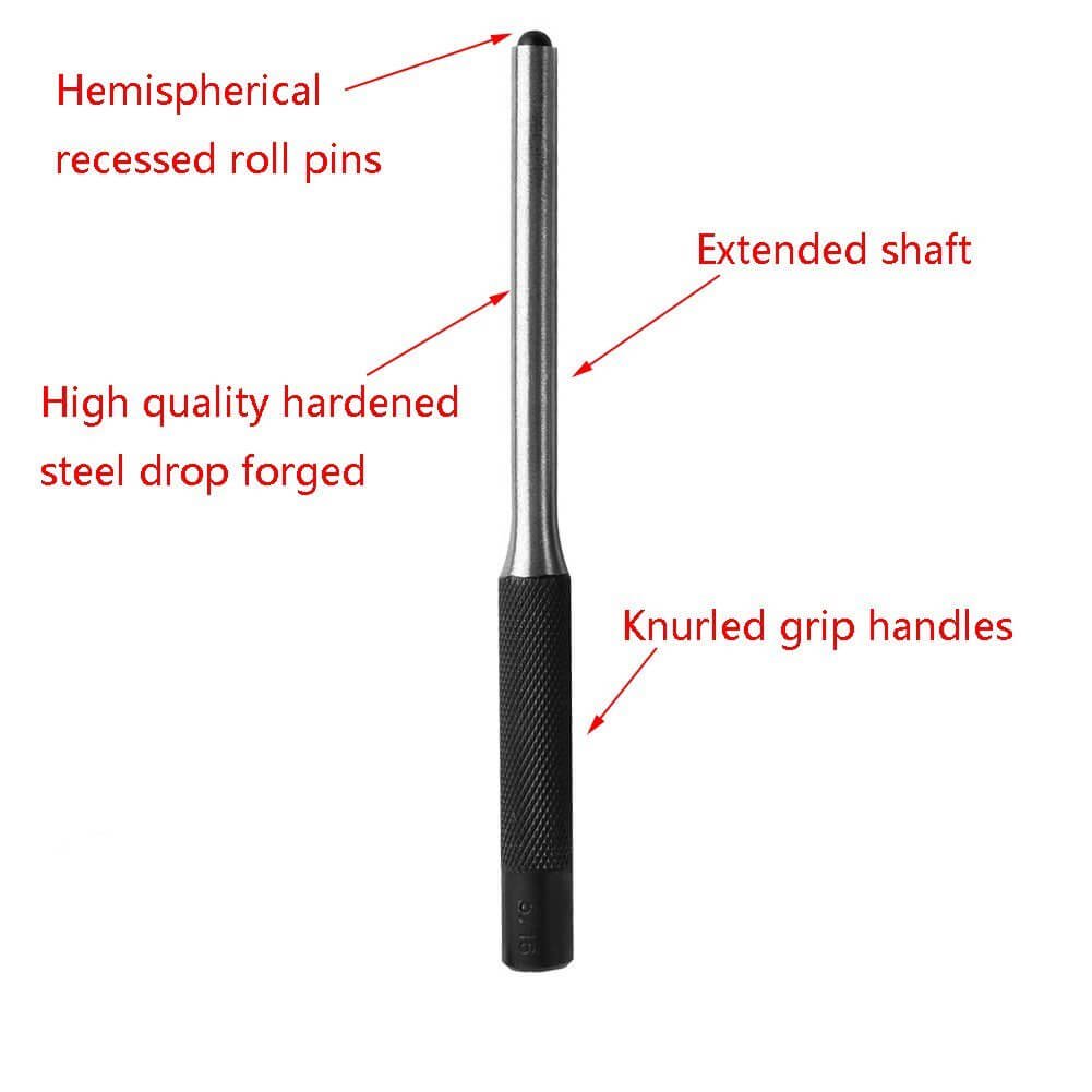 9 Pcs Roll Pin Punch Set and 4 Pcs Hollow End Starter Punch Tool with