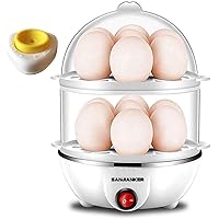 SANJIANKER XB-EC06 14 Egg Capacity Egg Cooker,350W Electric Egg Maker,Egg Steamer,Egg Boiler,Egg Cooker With Automatic…