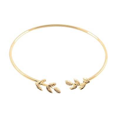 Lialbert Damen Schlichte Armband,Feine Blatt Offen Armreif Gold ArmbäNder Silber DüNne Mode Schmuck