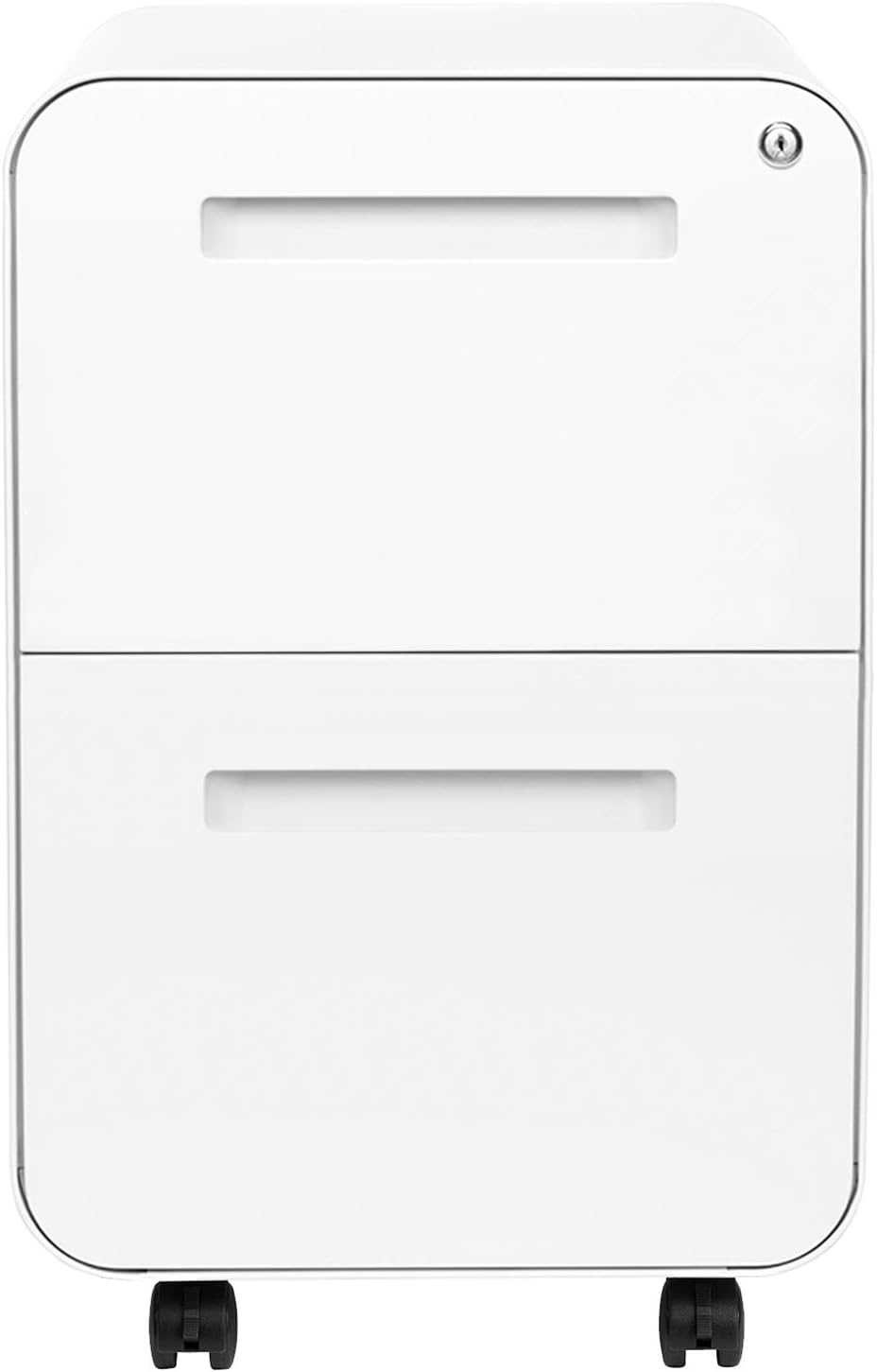 Stockpile 2-Drawer Modern Mobile File Cabinet, Commercial-Grade (White): Kitchen & Dining