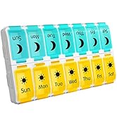 GOGOODA Extra Large Pill Organizer 2 Times a Day, XL AM PM Weekly Pill Box Quick Fill Vitamin Con...