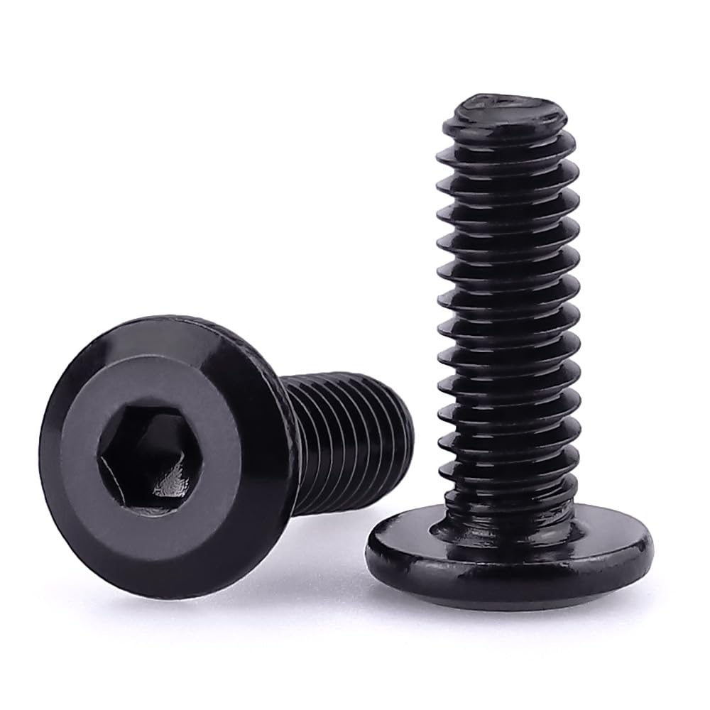 View 1 of 1/4-20 x 3/4" Black Hex Socket Head Cap Screws, 304 Stainless Steel 18-8, Furniture Bolts, Connector Screws, Black Coated, Full Thread, 25 PCS