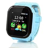 LBS+WiFi Indoor precise positioning Kids GPS Watch, ANDROSET NEW Kids GPS Watch Wrist Watch Phone Remote GPS Tracking Device for Kids Children Smart Watch with indoor GPS positioning-BLUE