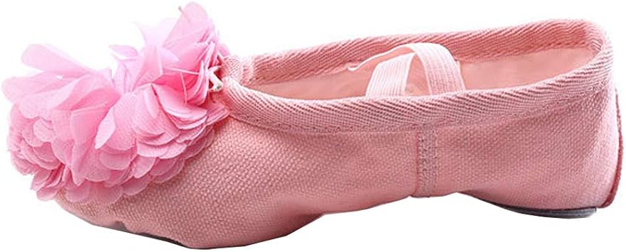 Amazon バレエシューズ キッズ 花柄 柔らかい スプリットソール 布製 キャンバス 二本ゴム伸縮性 白 黒 赤 バレエシューズ 子供 レッスン用 発表会 キッズ ジュニア バレエ 靴 女の子 ハッピータイムショップ 社交ダンス