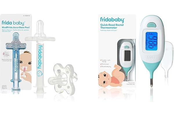 Frida Baby Medi Frida The Accu-Dose Pacifier Baby Medicine Dispenser & Quick-Read Digital Rectal Thermometer