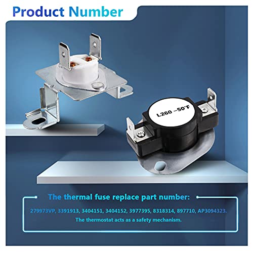3387747 Dryer Heating Element & 279816 Thermostat Kit & 279973 3392519