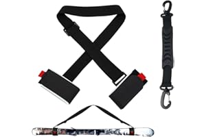 2 Pcs Ski Straps for Carrying Snowboard Adjustable Ski Shoulder Strap Skiing Accessories Pole Ski Boots Carrier Strap Set