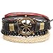 Creazy New Men's Braided Leather Stainless Steel Cuff Bangle Bracelet Wristband Fashion