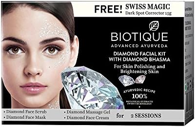 Biotique Diamond Facial Kit With Diamond Bhasma - For Skin Polishing And Brightening Skin (75 gm)