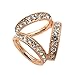 Maikun Scarf Ring Modern Rhinestone Paved Triple-ring Scarf Ring Golden-Tone Size S Gift for Valentine's Day