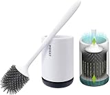 MEKEET Silicone Toilet Brush and Holder Set with Soft Bristles