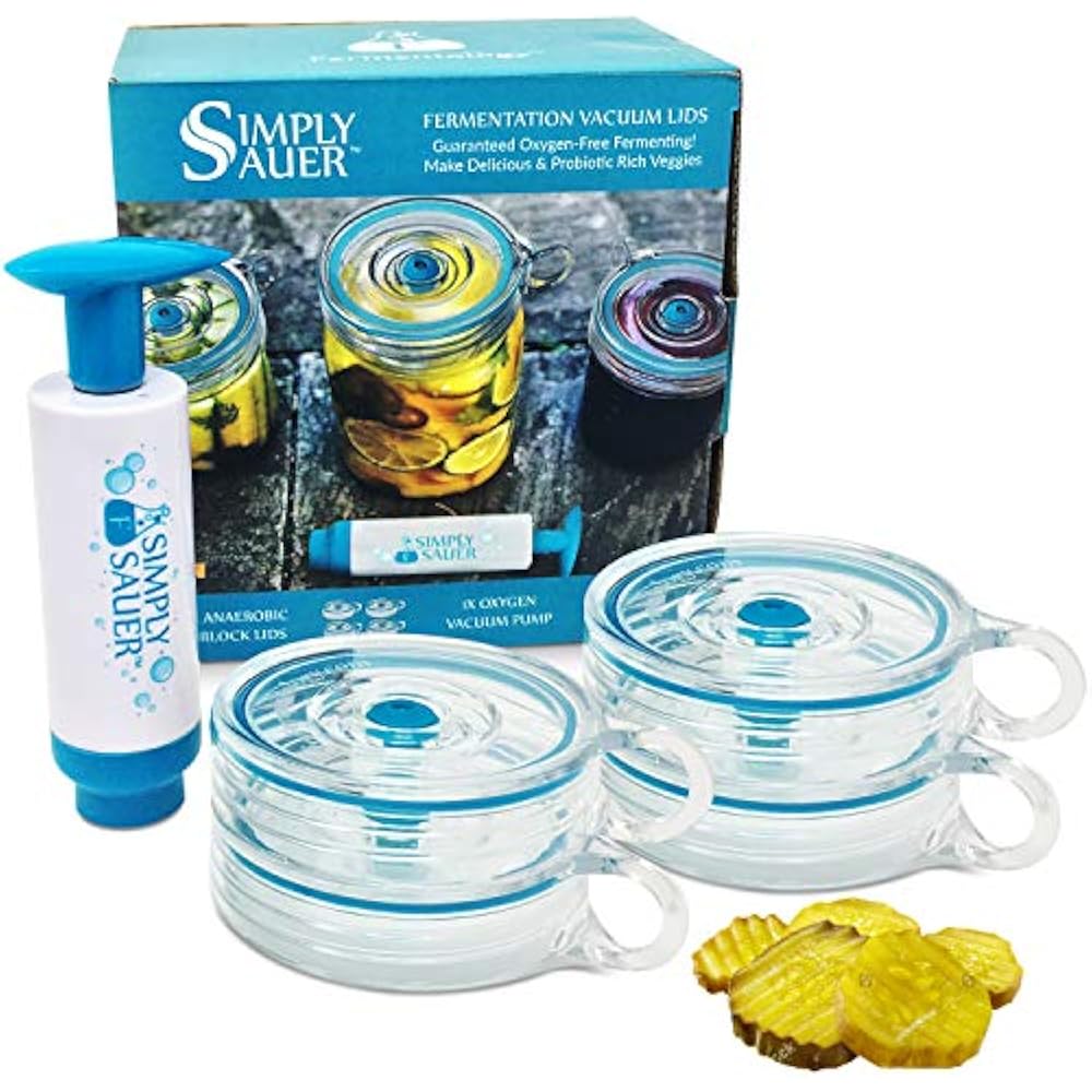 Simply Sauer Fermentation Airlock Bundle Kit Fits Wide Mouth Mason
