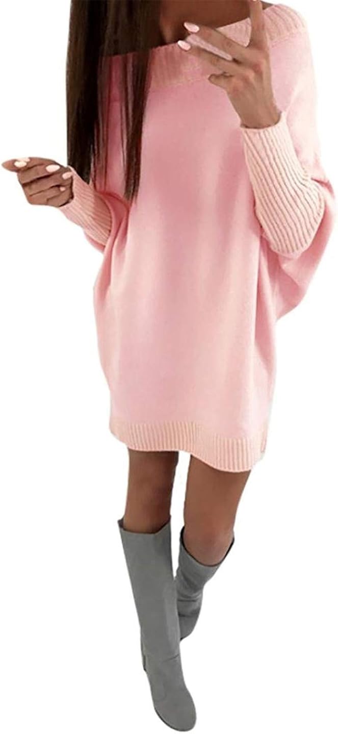 oversized off the shoulder sweater dress