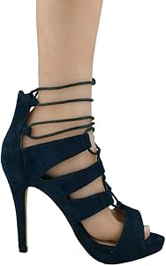 anne michelle lace up heels