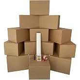 UBMOVE Bigger Boxes Smart Moving Kit #1, 1 to 2 Bedroom | Medium &amp; Large Boxes, 60 Moving Labels, Packing Paper &amp; Packing Tape, Apartment Moving Kit