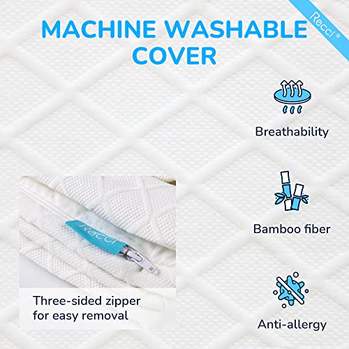 RECCI 2 Inch Mattress Topper Full, PressureRelieving Memory Foam Mattress Topper for Back Pain