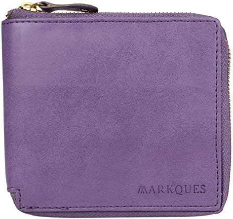 Anna Leather Zipper Wallet Purse for Women and Girls (Anna-4410) (Purple)