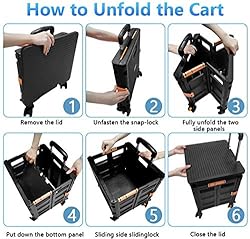 Foldable Utility Cart Folding Portable Rolling