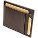 RFID Blocking Slim Front Pocket Wallet for Men, Secure Sleeve Mini Card Holder with Zipper and Id Window, Genuine Leather Durable Slim Wallets