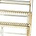 Antique Spacious Makeup Organizer Mirror Glass 4Layer Drawers Set/Brass Metal Cosmetic Vanity Storage/Jewelry Cube Countertop Dresser/Vintage Makeup Holder Nightstand for Perfume/Brushes/Skincare