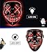 LED Halloween Mask - Aditomo Glowing mask LED Mask Light Up mask LED Purge mask for Halloween Festival Party Costume Red