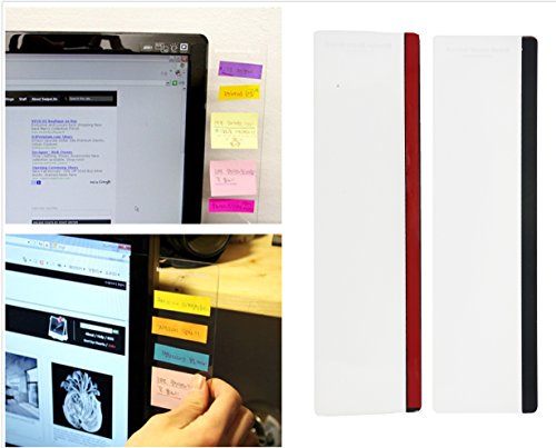 EIKS Fashion Computer Monitor Side Panel Multifunction Memo Pad Transparent Message Sticky Board (Left & Right)