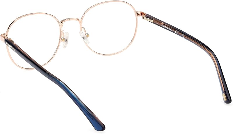 Brille mit Sehstärke für Damen optional mit Sonnenbrillentönung oder Blaulichtfilter, Rund, gefertigt aus Metall, Modell: SE2239@49028# (inklusive Brillenetui)