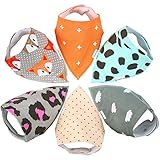 Baby Bandana Burp Bibs for Drooling and Teething 6 Pack Gift Set (Girls Soft)