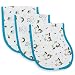 Muslin Burp Cloths, Burpy Bib Set (3 Pack) Unicorn, Rainbow, Cupcake