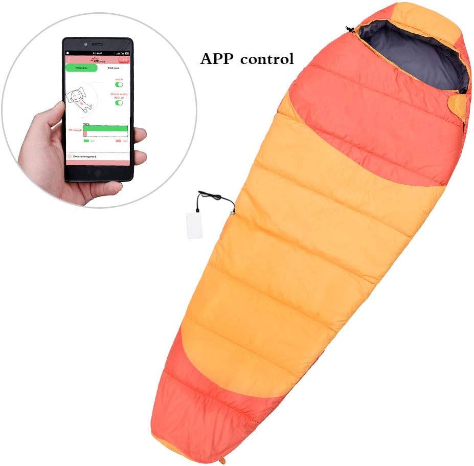 Firsermo Electric Heated Sleeping Bag Mummy Outdoor Lightweight Portable Waterproof Temperature Range 15 50f 5v 2a Heated To 107f Smart App Control For Adults Camping Hiking Amazonca Sports Outdoors